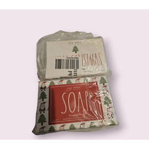 Rae Dunn Christmas Soap Bar White Santa Tree Frosted Pine 8 oz